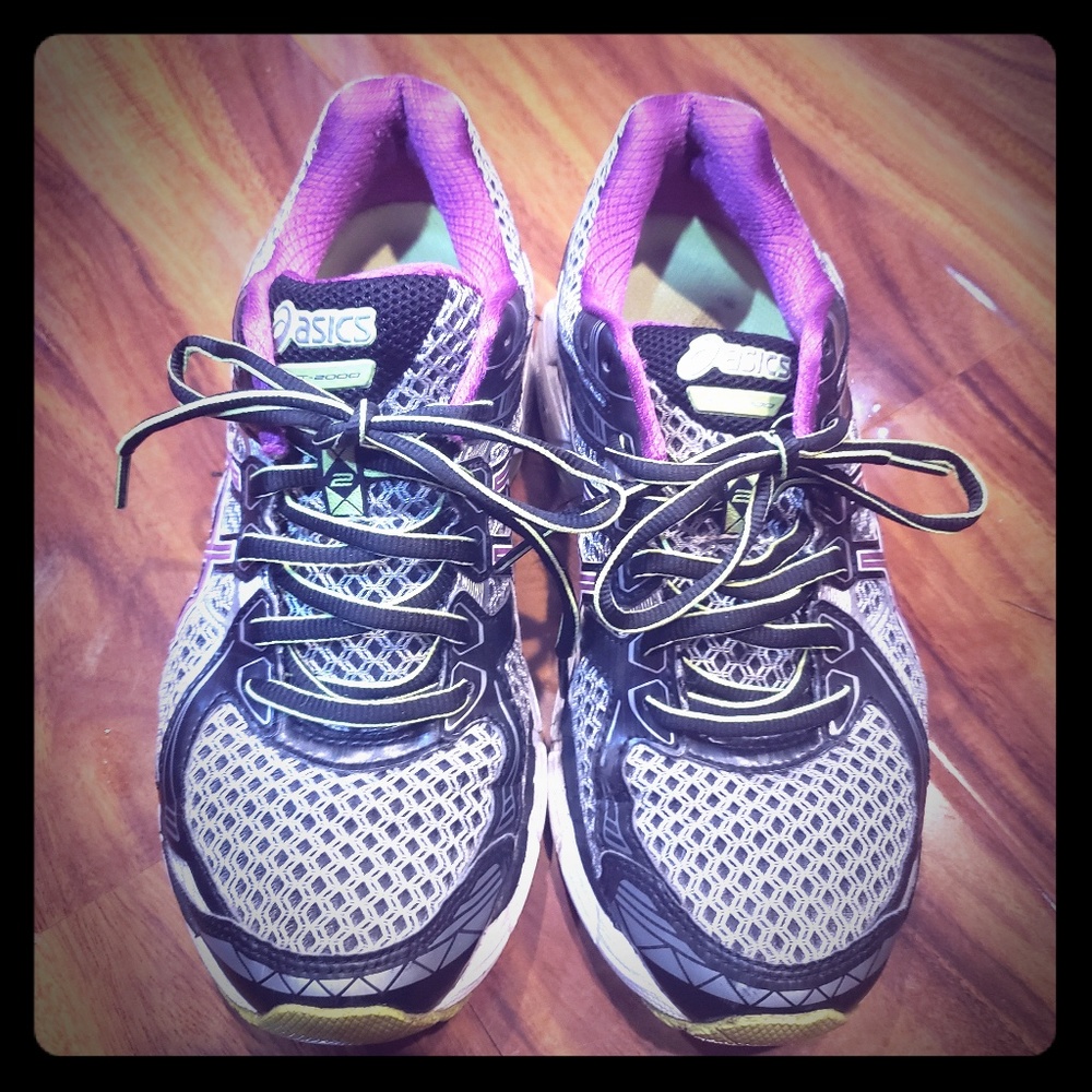 Asics GT 2000 pink lime green black running shoes